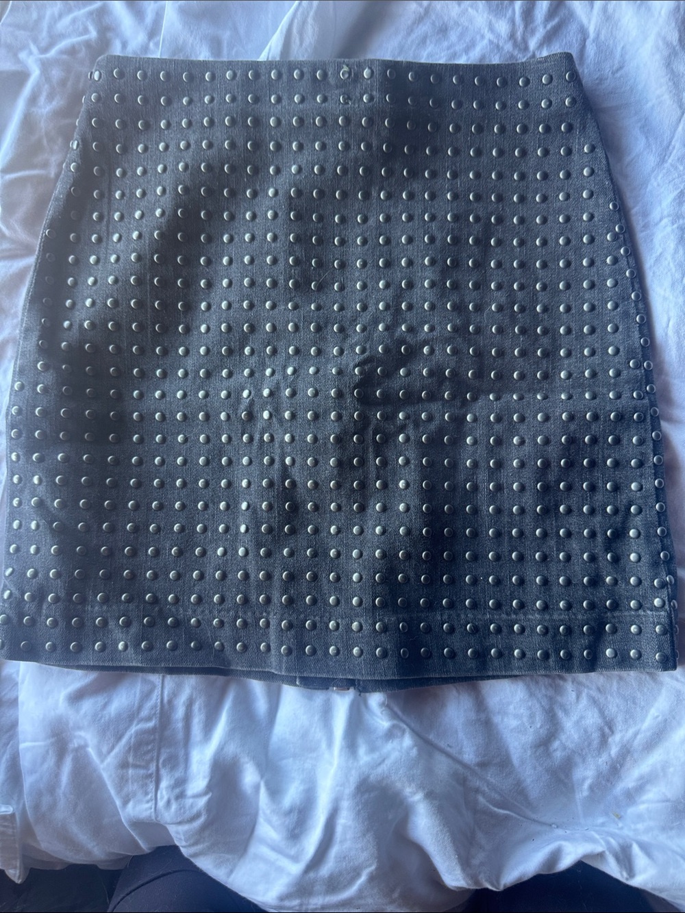 AllSaints Black Mini Skirt with Silver Studs